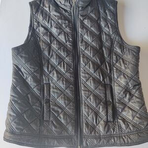 Chico's Padded Metallic  Black Vest Size 2 Women's